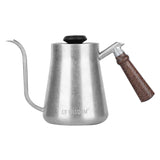 CF WISDOM Vintage Classic Silver Stainless Steel 600ML Coffee Hand Brewing Pot Temperature Display Water Bottle Coffee Utensils