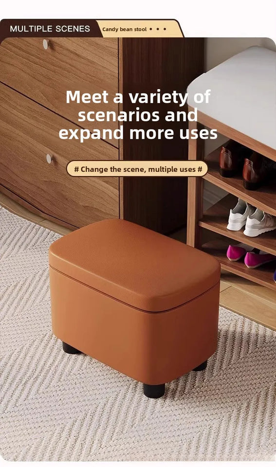 Shoe Cabinets Shoe Stool Upholstered Shoe Bench Storage Ottoman Seat Entryway Hallway Living Room Soft Padded Faux Leather