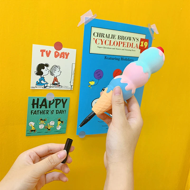 New Squishy Antistress Toys Ice Cream Hot Dog Dinosaur Slow Rising Pen Soft Squeeze Pen Stress Relief Toy Christmas Gifts