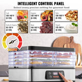 SucceBuy 5 Tray Food Dehydrator Machine 300W Stainless Steel Electric Food Dryer w/ Digital Adjustable Timer & Temperature