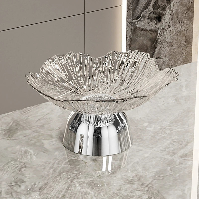 Hot Sale Luxury Transparent Display Plate for Fruits And Sweets Clear Glass Tray for Home Living Room Coffee Table Decoration