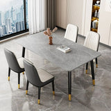 Decorative Furniture Luxury Modern Cheap Marble Stone Metal Restaurant Kitchen Hotel Use Elegant Dining Table Set