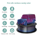 KINGROON Rainbow Silk PLA Filament 1.75mm 1KG Multicolor Gradient 3D Printer Materials Color Change Smooth Silky PLA Plastic New