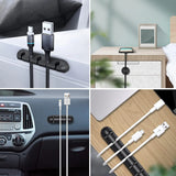 3/5/7 Clips Adhesive Silicone Cable Winder Desktop Wire Wrapped Cord Earphone Cable Holder Desk Organizer Office Supplies
