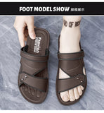 Summer Men's Sandals Leisure Beach Shoes Male Holiday Slippers Outdoor Retro Comfortable Casual Sandals leather Men Slippers