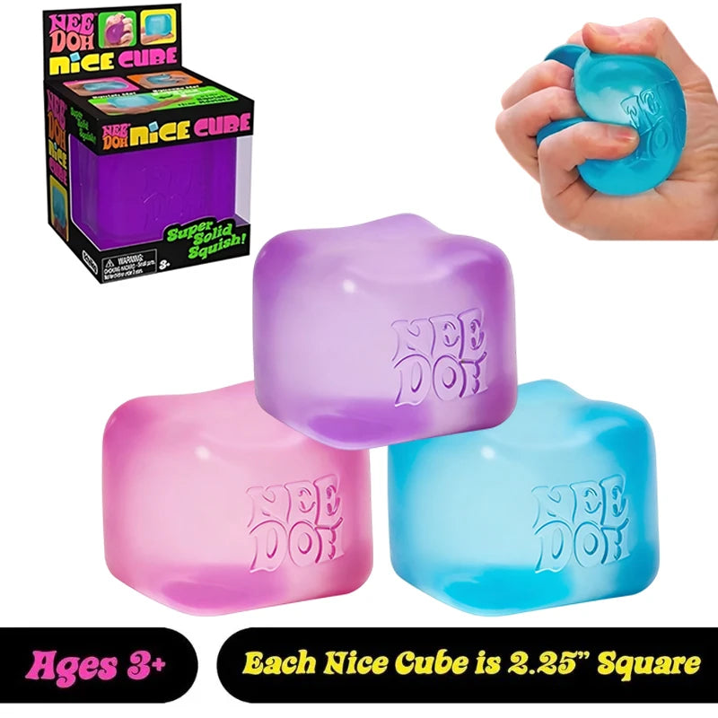 -2026 Hot NeeDoh Nice Cube 2.25" Super Solid Squish Sensory Squeeze Toy Stress Anxiety Relief Calming Fidget Toy for Kids Adults