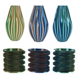 KINGROON 5KG Silk Tricolor PLA Filament 1.75mm, Three-colour Coextrusion 3D Printing Material, New Color Change, 5Roll 1kg/Spool