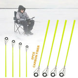 5pcs 40cm Fishing Rod Tip Retractable Carbon Fiber Fiberglass Fishing Pole with Top Ring Boat/Raft Rod Tip Spare Tail Fiberglass