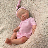 AnjoDoll 10Inch Silicone Girls Whole Body Soft Solid Silicone Reborn Doll Handmade Painted Washable Play Dolls Toys For Gifts