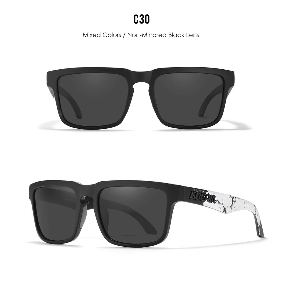KDEAM New Arrivals Fashion Square Polarized Sunglasses For Men And Women Fishing Sun Glasses Colorful Lens With Hard Case