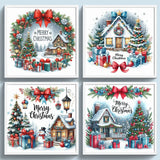 Full Embroidery Eco-cotton Thread 14CT Counted Christmas House Cross Stitch Kit
