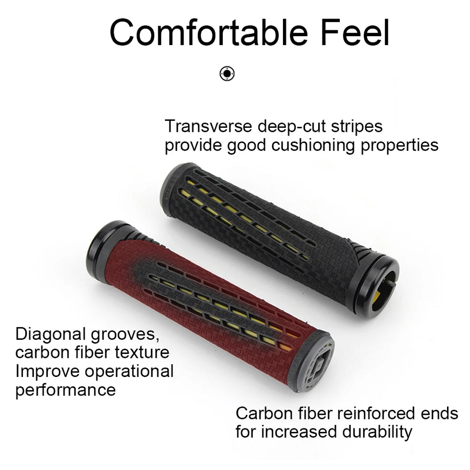 ODI CF Silicone Bicycle Grips Carbon Fiber Reinforced Handle Plugs MTB Anti-slip Lock-on Handlebar Cover Comfortable Bike Parts