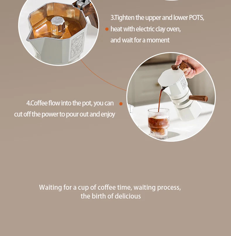 Bincoo Dual Valve Moka Pot Espresso Machine Thermostatic Extraction Coffee Moka Pot Hand Brewed Coffee Pot Barista Accessories
