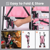 Pet Dog Stroller 4 Wheels Puppy Stroller Rotate with Brakes Storage for Dogs Cats Travel Pet Suplies Outdoor 애완견 유모차