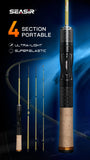 Seasir Silent Stream Spining Baitcasting Fishing Rod Carbon Fiber UL Power 1.53/1.65M Spinning Casting Lure Rods 4 Sections