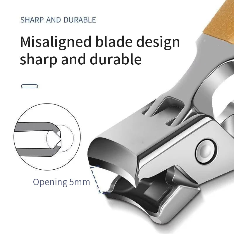 New Stainless Steel Nail Toenails Clippers Cutter With Anti-Splash Cover Sharp Trimmer Pedicure Care Professional Nail File