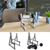 Creative Barbell Rack Pen Holder With Barbells And Weights Desk Pen Organizer Mini Squat Rack Ornaments Stationery Storage Rack