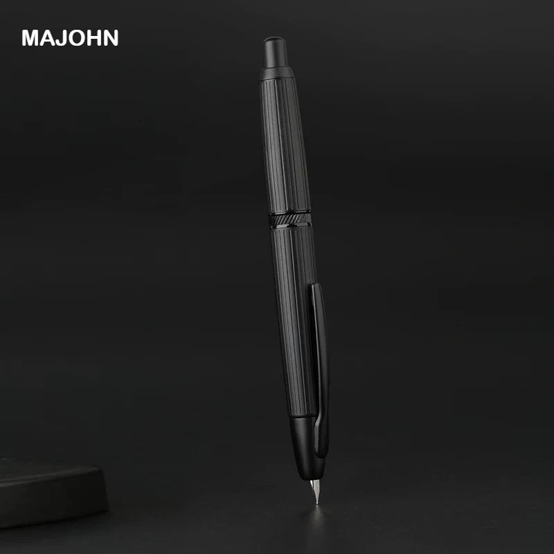MOONMAN A1 Metal Press Fountain Pen EF 0.4MM Nib Fish Scale Pattern Design Writing Ink Pens Stationery School Office Supplies