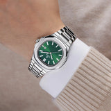 OGEDA 2024 new 40MM square men's quartz watch glass stainless steel waterproof 3Bar luminous C3 reloj hombre watches for men