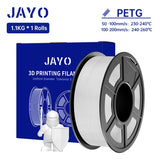 JAYO PETG/PETG Clear 3D Printer Filament 1.75 ±0.02mm 1.1kg/roll High Toughness Neatly Wound Filament Fit Most FDM Printer