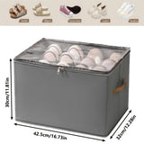 Foldable Shoes Storage Organizer 12 Grids Visible Jeans Clothes Storage Boxes Dust-proof Closet Shoe Storage Containers