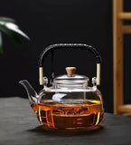 Steaming and boiling teapot, heating and boiling tea, glass kettle, household tea set, boiling