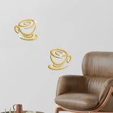 New Creative Acrylic Mirror Coffee Cup Wall Paste Living Room Bedroom Background Wall Decoration Self-adhesive Mirror