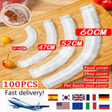 50 Pieces Disposable Food Cover Plastic Wrap Food Grade Fruit And Vegetable Plastic Bags Elastic Plastic Bags Kitchen Organizer