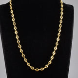 L200 French Ins-style oval pig nose coffee bean necklace, simple stainless steel plated with 18K gold
