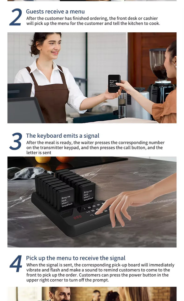 JT-P61 Restaurant wireless call service Telephone system Hospital Bank queue Restaurant queue call pager system