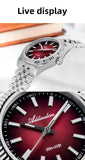 ADDIESDIVE AD2073 Men's Business Watch Sapphire Glass Stainless Steel Quartz Wristwatches Gradient Red Dial Watches Reloj Hombre