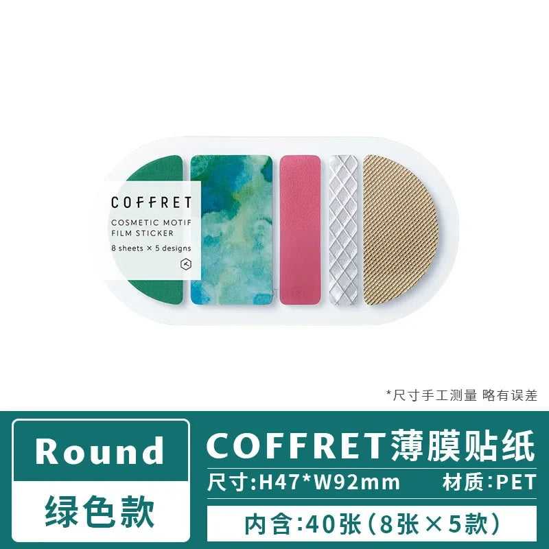 Japan Kingjim COFFRET Beauty Collection Label Sticker Colorful Translucent Creative Pattern Advanced Decoration Collage Bookmark