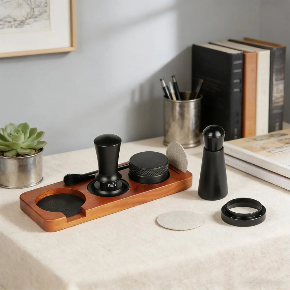 7pcs/set Espresso coffee tamper set Portable Coffee Press Gadget 51mm Espresso Accessories Kit with dispenser & Powder tamp pad