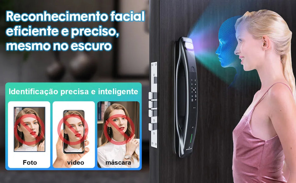 X3 Tuya Wifi 3D face recognition Electronic lock biometrics Fingerprint Lock Smart Door Lock Key Card NFC Camera Electronic Lock