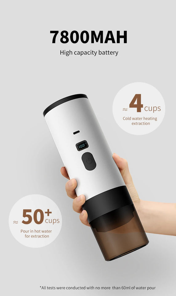 Wireless Electric Portable Espresso Coffee Machine High-capacity For Car & Home Camping Coffee Maker Capsule Powder Travel New
