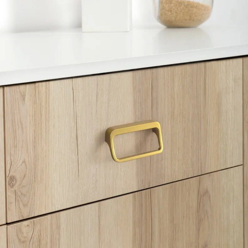 Goo-Ki Brushed Brass Cabinet Handle Antique Three-dimensional Finger Pulls Wardrobe Drawer Long Handle Nickel Drawer Pulls