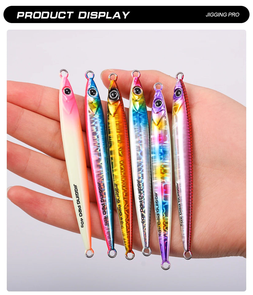JIGGING PRO Slide Stick Metal Jig 40g 60g Shore Jigging Lure Long Casting Fast Sinking Fall Jigs For Sea Bass Mackerel Kingfish