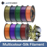 ANYCUBIC Dual-Color Silk Filament Silk Texture FDM 3D Printer PLA Filament Shine Bright Multicolor Silk 3D Printing Material