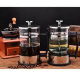 Stainless Steel Glass French Press Tea Coffee Maker 350ml 12oz 1-2 Cups
