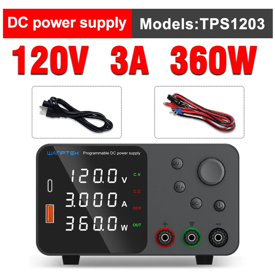 Wanptek Adjustable DC power supply 30V 5A 10A 60V 5A 120V 3A 160V 2A Lab Bench Power Source Stabilized Voltage power supply