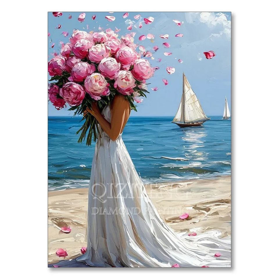 Sea Sailboat 5D Diamond Painting Kit Seaside Scenery New Arrivals Mosaic Cross Stitch DIY Home Decor Gift for Adult Beginners