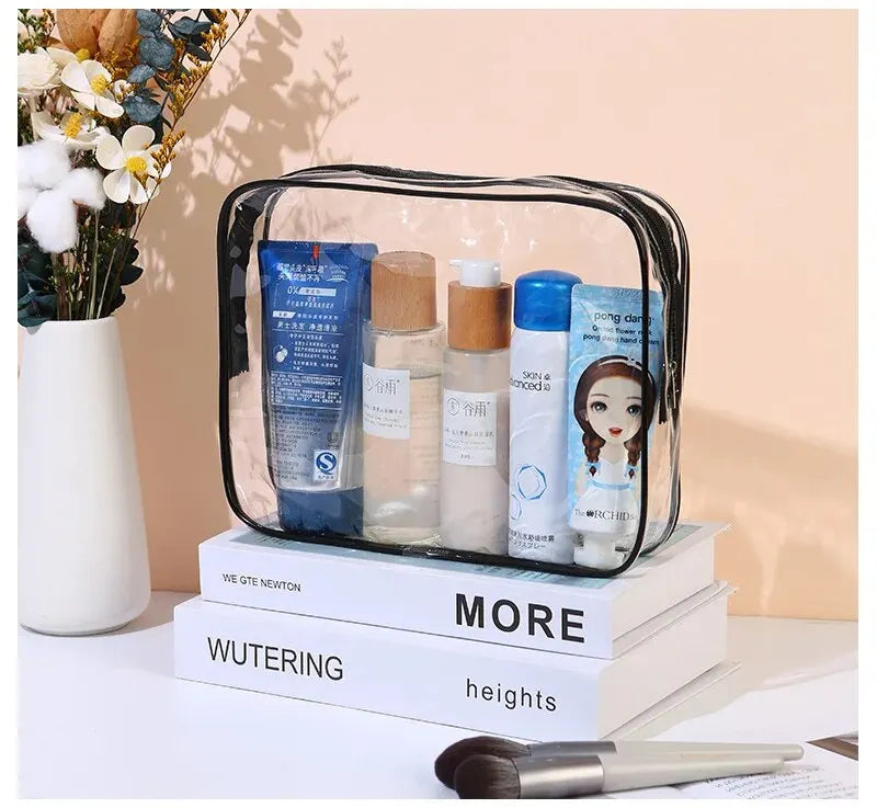 1/3Pcs Set Transparent Toiletry Bags Large Capacity Bag Travel Organizer Storage Pouch Makeup Cosmetics Bag Multifunction
