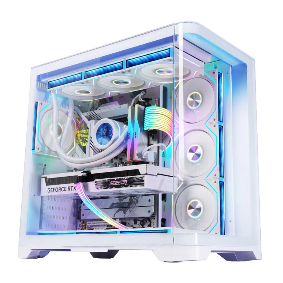 WJCOOLMAN Sky Ceiling PLUS ATX curved glass sea-view room computer case Supports 360-degree water cooling