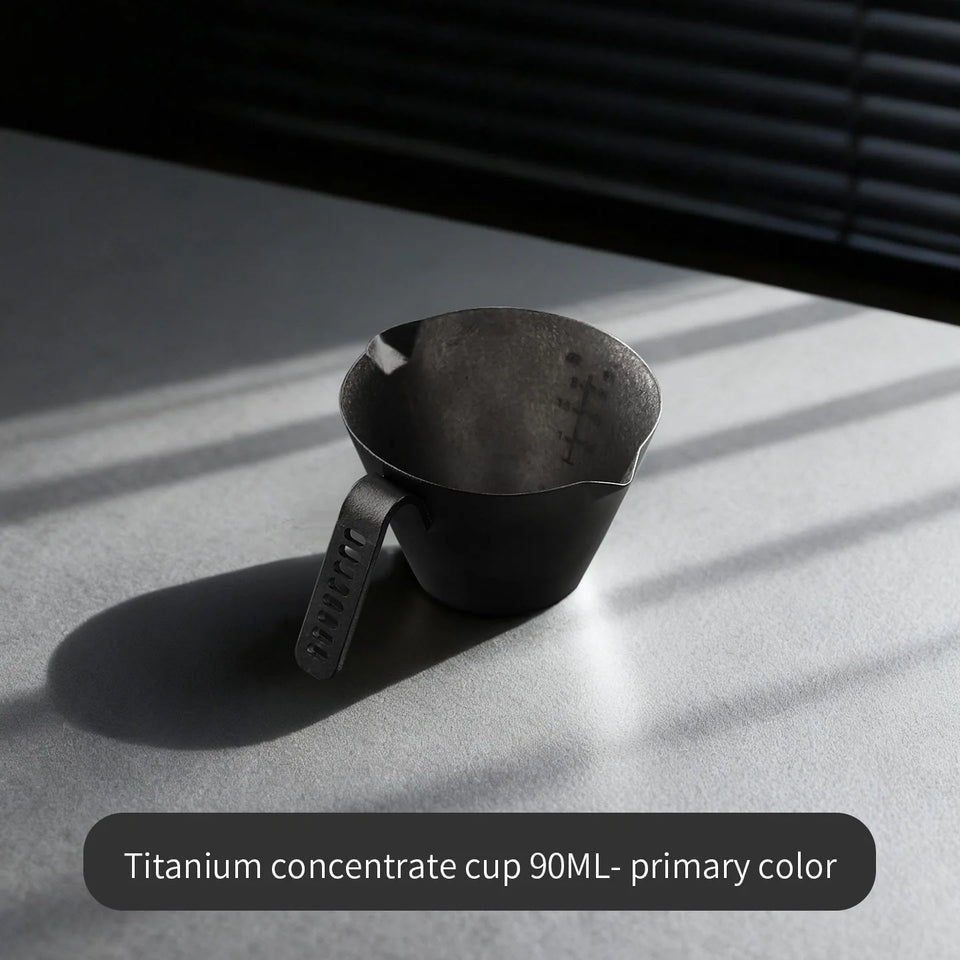 Bincoo Premium Titanium Coffee Cup 90ml for Espresso Extraction and Milk Measurement Durable Pure Titanium Construction Perfect