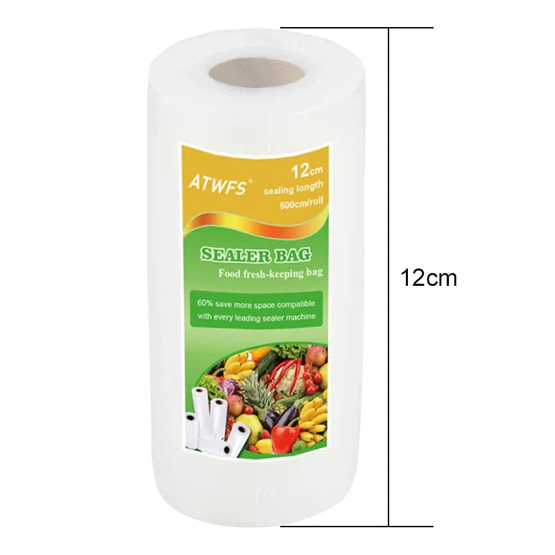 ATWFS Vacuum Bag Packaging Food Vacuum Sealer Bags for Food Storage Keep Products Fresh Bag 12/17/20/25/28cm*500cm 1 Roll