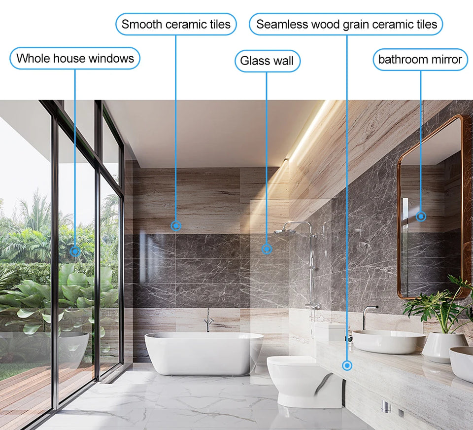 ABIR WD8 Window Cleaning Robot, Dual Ultrasonic Spray, AI intelligent Wipping, Updated Laser,Smart Home Glass Wall Washing
