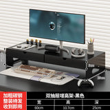Carbon Steel Monitor Stand with Drawer Desktop Riser Shelf for Computer Office Desk Organizer Ergonomic Workspace Solution