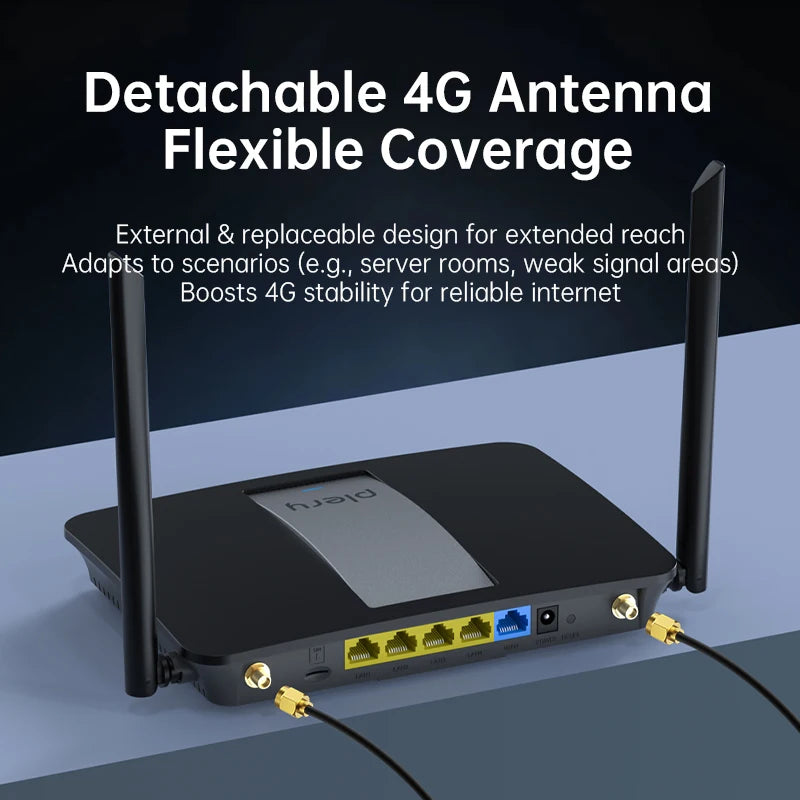 Plery WIFI6 1200Mbps 4G LTE Router 2.4G/5.8G WiFi Router 2*LAN Ports 4G Router Nano SIM Card WPA3 router 5 g sim DC/Type-C Power