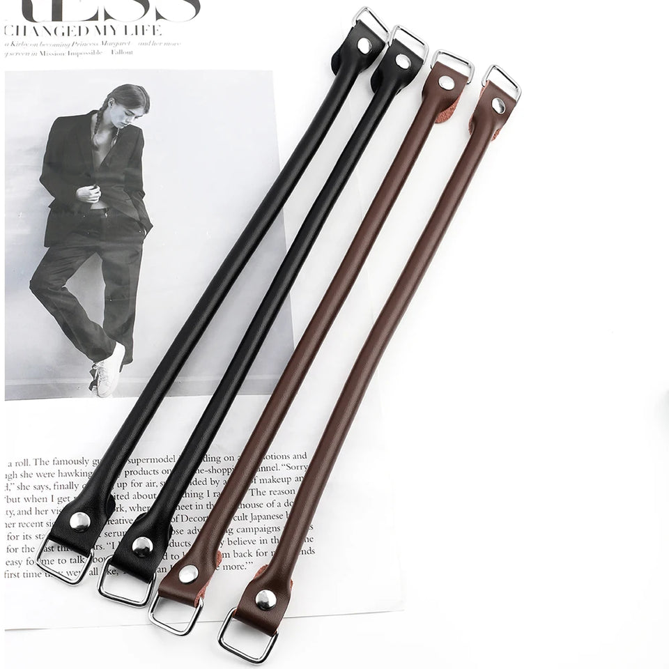1Pair 38cm Genuine Leather Bag Straps Belts DIY Replacement Handbag Purse Handle Bag Accessories Coffee Black Bags Straps Belts