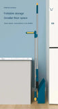Foldable Broom and Dustpan Set, Compact Wall Mountable with Extra Stiff Bristles for Easy Storage & Cleaning